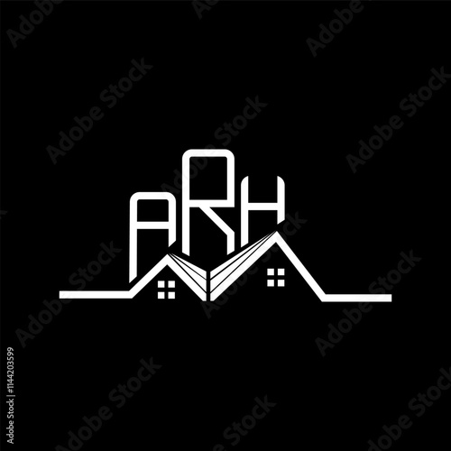 ARH Real state logo design, ARH simple and modern logo. ARH luxurious alphabet design photo