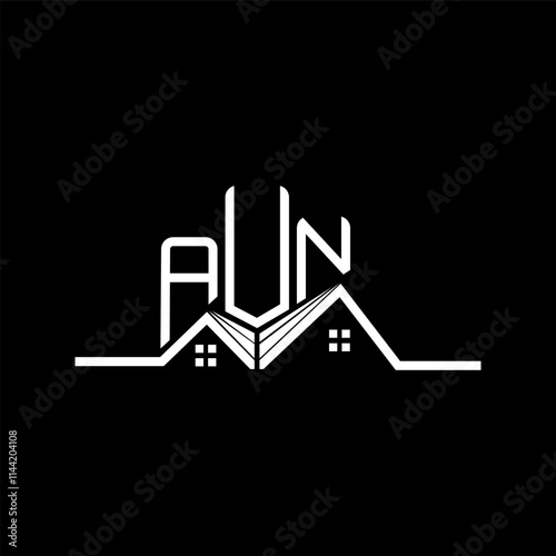 AUN Real state logo design, AUN simple and modern logo. AUN luxurious alphabet design photo