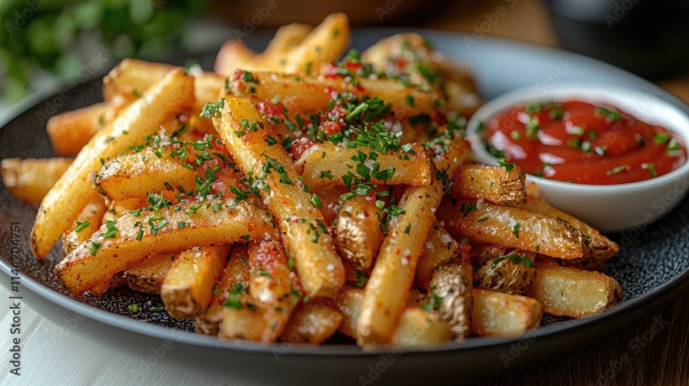 Top view of French fries with mayonnaise and ketchup on a transparent plate, isolated on a white background with high-resolution hyperrealistic details soft shadows, and sharp focus. Top view of French fries with mayonnaise and ketchup on a transparent plate, isolated on a white background with high-resolution hyperrealistic details soft shadows, and sharp focus.