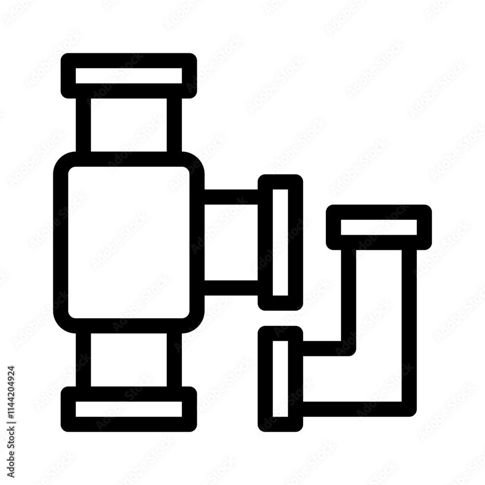 Pipe Fittings line icon Pipe Fittings line icon