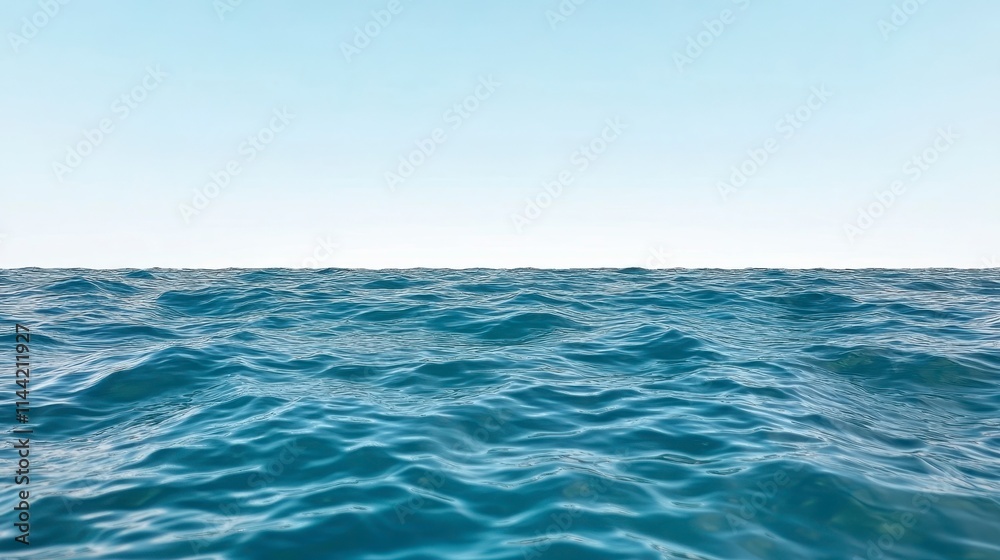 A tranquil view of the ocean with gentle waves under a clear blue sky, evoking a sense of peace and serenity.