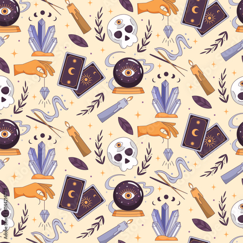 Mystical Elements Seamless Pattern