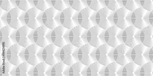Seamless geometric spiral pattern and abstract circle wave lines overlapping pattern isolated. Design technology or modern concept. Ornament overlapping background. Colorful element line pattern.