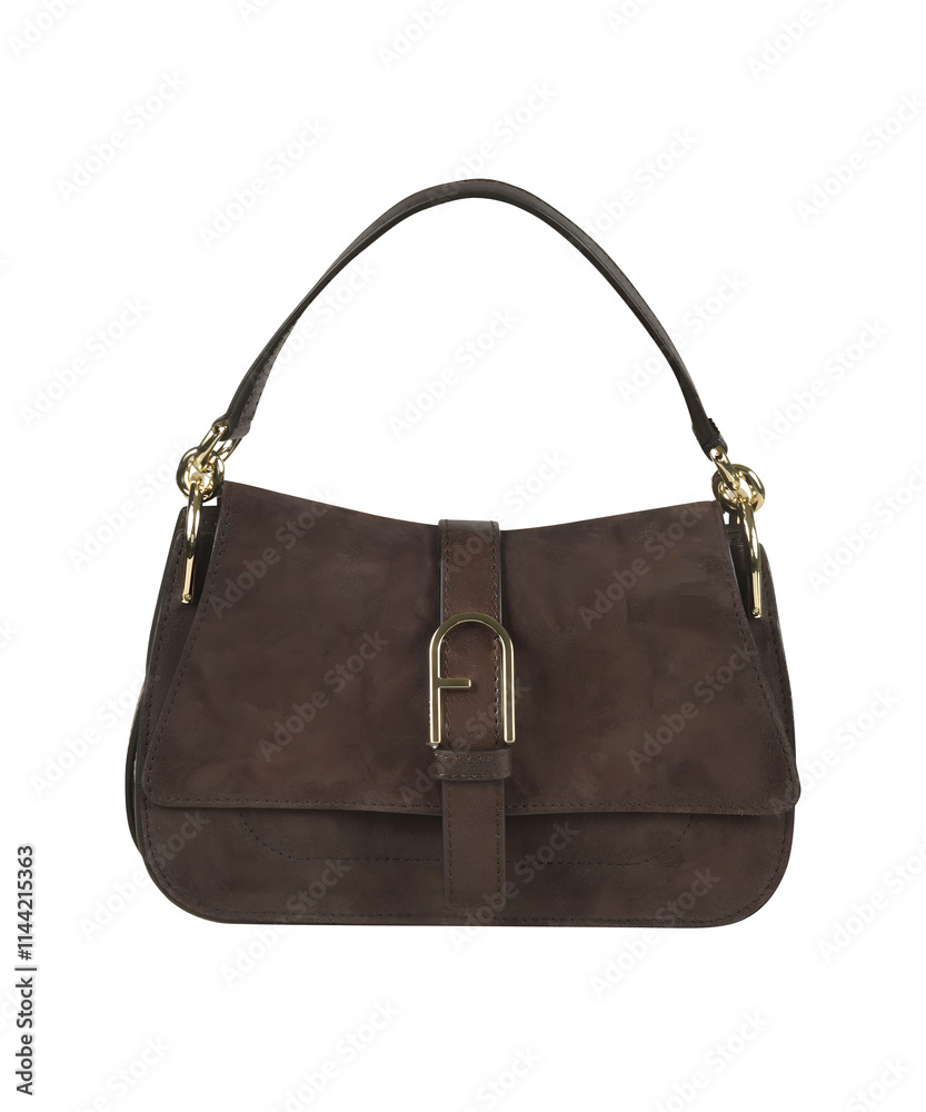 Naklejka premium Set of women's classic handbag, fashion bag transparent background, fashion purse handbag, Fashionable stylish Shoulder Bag mockup