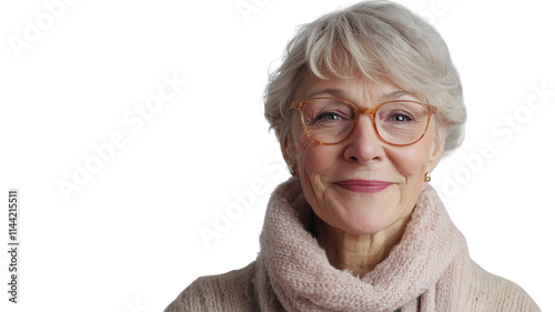 A Joyful Elderly Woman with a Bright Smile Capturing the Essence of Happiness and Wellness in Aging - Suitable for Health and Lifestyle Themes.