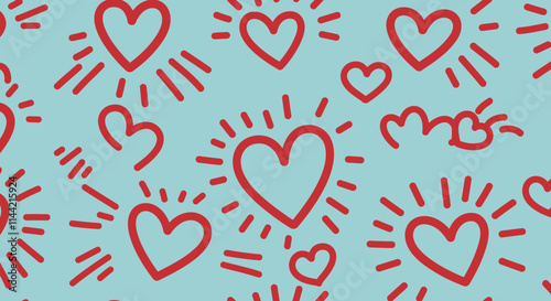 Vibrant Seamless Patterns with Bold Line Art on Colorful Backgrounds
