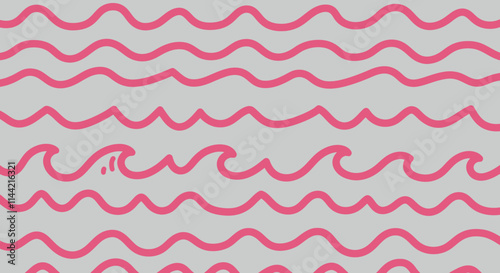 Vibrant Seamless Patterns with Bold Line Art on Colorful Backgrounds
