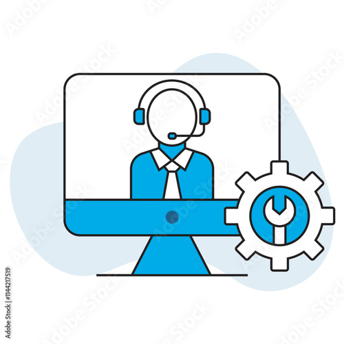 Technical support customer service icon, Enhancing User Experience Through Technical Support and Customer Service, Delivering Excellence in Technical Support for Customer Satisfaction icon, vector