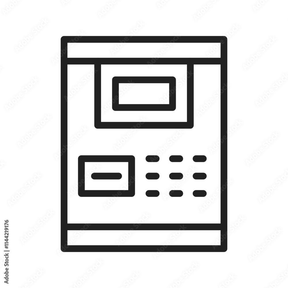 Ticket Machine icon vector image. Suitable for mobile apps, web apps and print media. Ticket Machine icon vector image. Suitable for mobile apps, web apps and print media.
