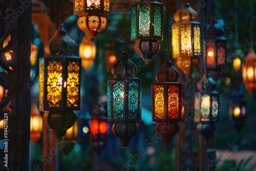 Lanterns combined together for Ramadan and Eid. photo