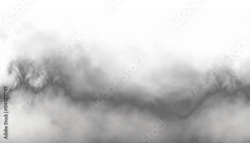 Realistic Fog and Mist Effect with Smoky Texture on Black Background