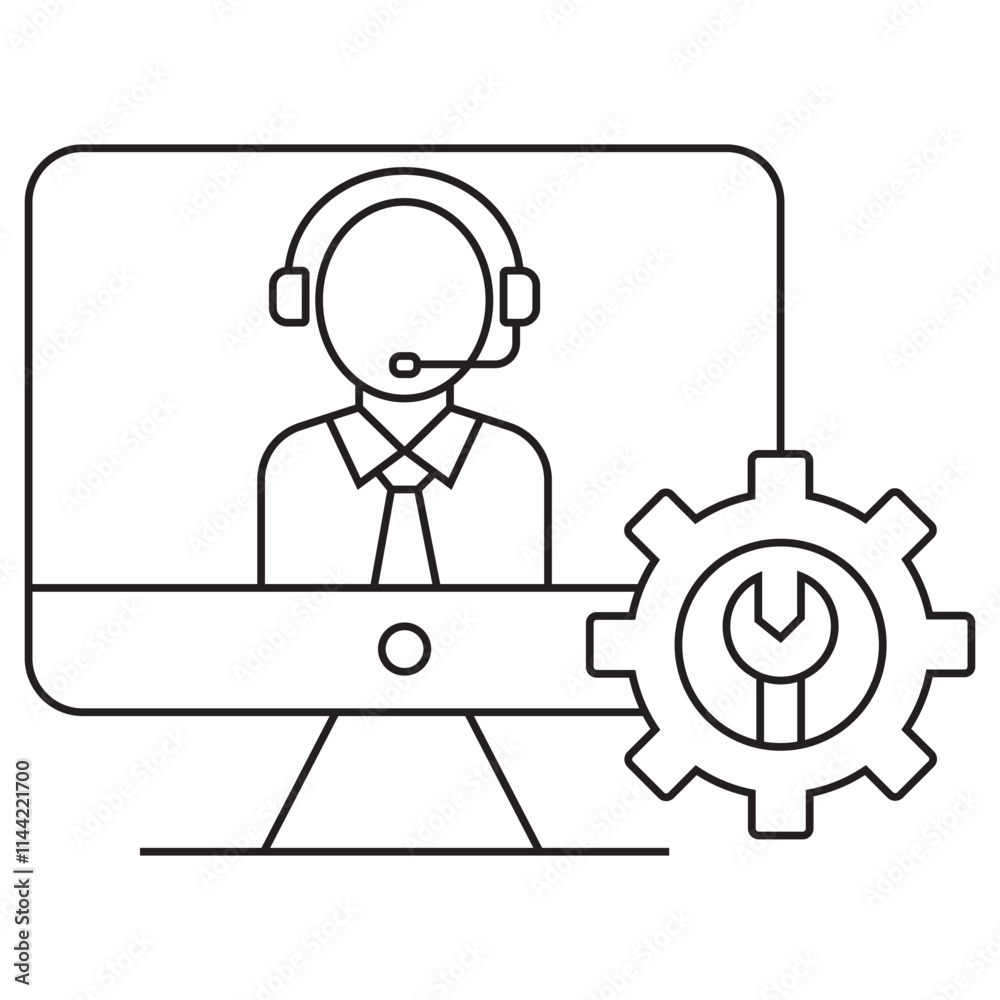 Technical support customer service icon, Enhancing User Experience Through Technical Support and Customer Service, Delivering Excellence in Technical Support for Customer Satisfaction icon, vector