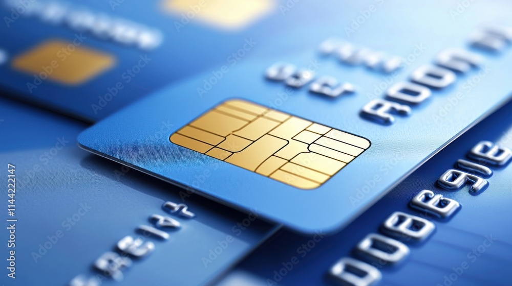 Close-up of Credit Card with Chip Highlighted to Illustrate Security Features and Fraud Prevention Close-up of Credit Card with Chip Highlighted to Illustrate Security Features and Fraud Prevention