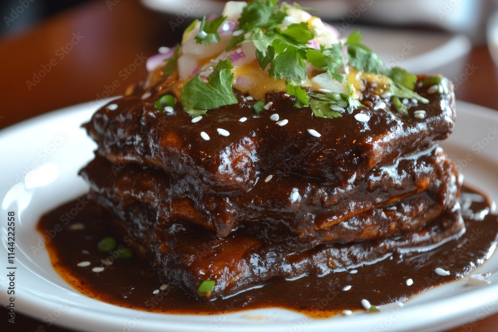 Mouthwatering Mexican Dish with Rich Sauce Mouthwatering Mexican Dish with Rich Sauce