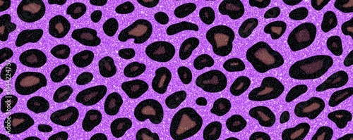 Vibrant purple leopard print texture with bold black spots, perfect for backgrounds, fashion, or creative design projects. photo