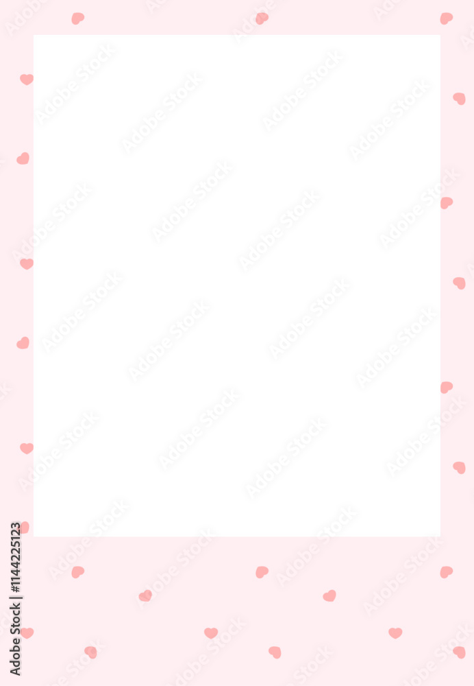 Polaroid photo frame isolated. Template for photo booth. Cute empty photo frame with heart pattern Polaroid photo frame isolated. Template for photo booth. Cute empty photo frame with heart pattern