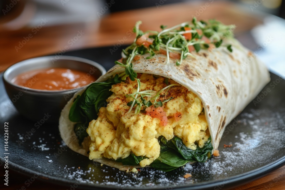 Scrumptious Breakfast Wrap with Eggs and Spinach Scrumptious Breakfast Wrap with Eggs and Spinach