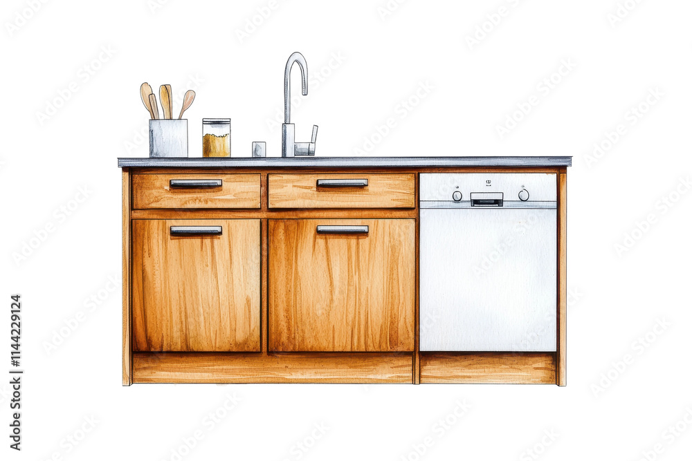 Modern Watercolor Kitchen Cabinet Design Modern Watercolor Kitchen Cabinet Design