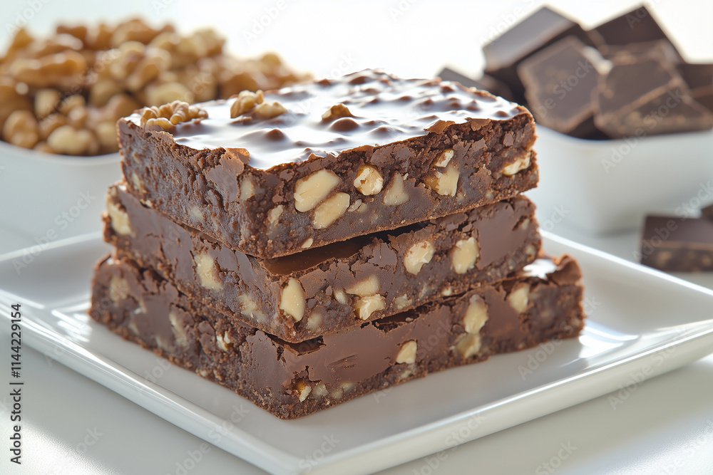 Freshly Baked Chocolate Brownies for Dessert Freshly Baked Chocolate Brownies for Dessert