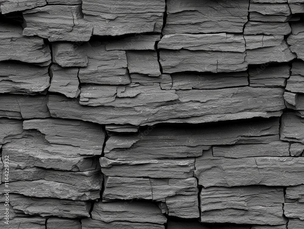 Close-up view of textured stone wall, showcasing layers and natural patterns in muted gray tones. Close-up view of textured stone wall, showcasing layers and natural patterns in muted gray tones.