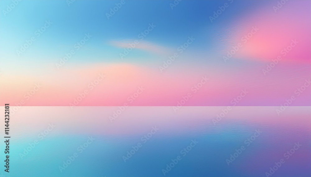 Obraz premium 淡いブルーとピンクが混ざり合う、静かで穏やかな夜明けの空を思わせるグラデーション