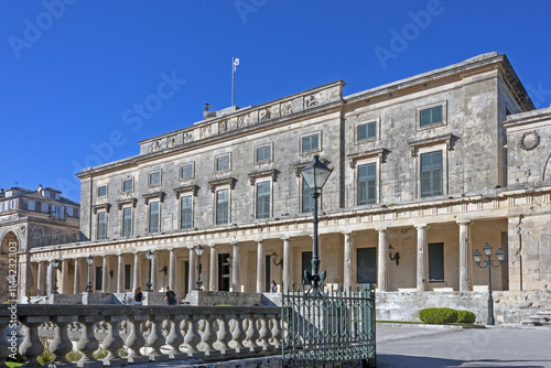 Palace of St. Michael and St. George, Museum of asiatic art in Esplanada Square, Corfu, Greece photo