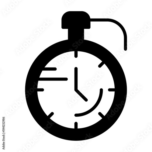 Stopwatch Solid Style Icon
