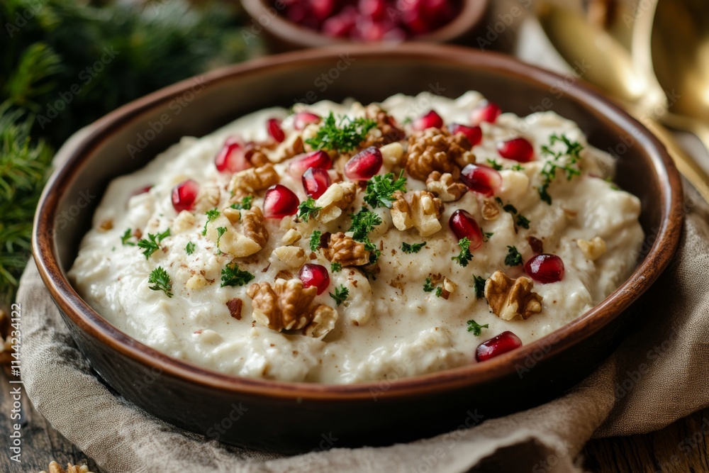 Creamy Pomegranate Walnut Dip - Festive Holiday Dish Creamy Pomegranate Walnut Dip - Festive Holiday Dish