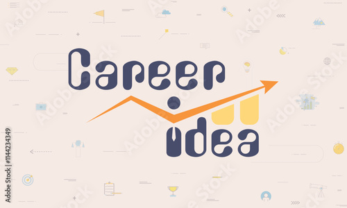 Career Idea in a stylized font. A graphic element, resembling an upward trend line or arrow.