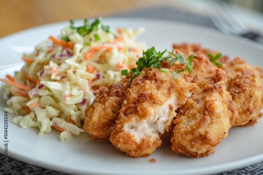 Crispy Fried Chicken with Cole Slaw - A Perfect Meal Crispy Fried Chicken with Cole Slaw - A Perfect Meal