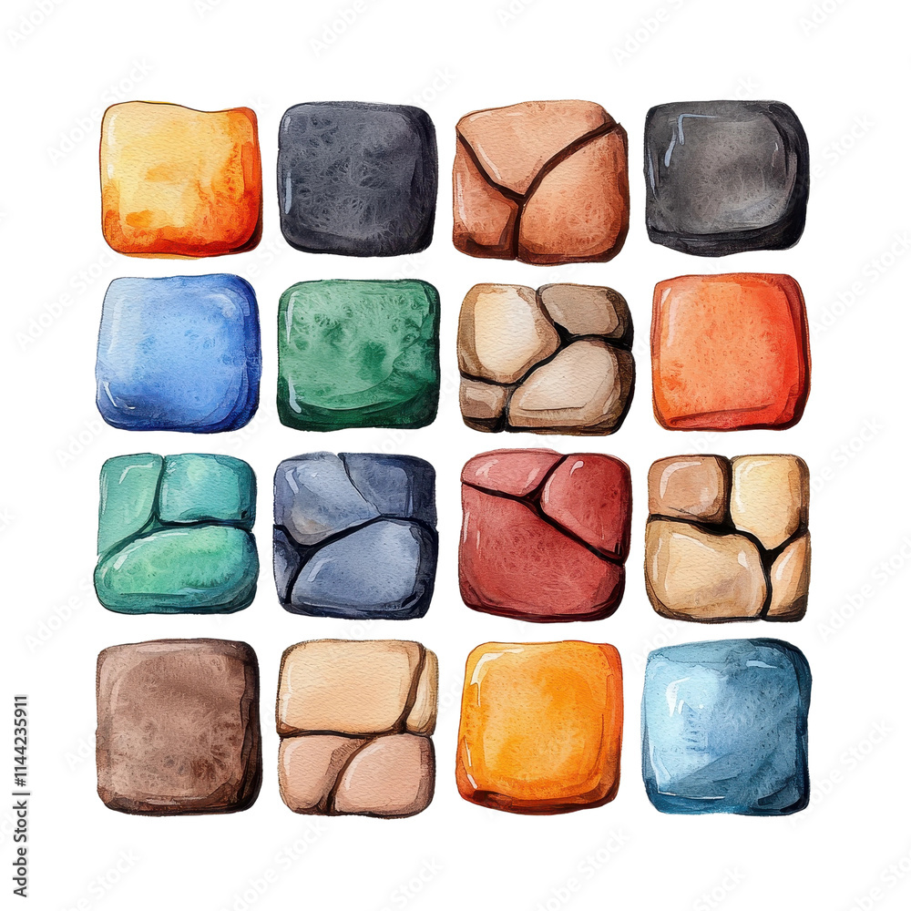 Muted Earth Tones Checkerboard Watercolor Pattern Muted Earth Tones Checkerboard Watercolor Pattern