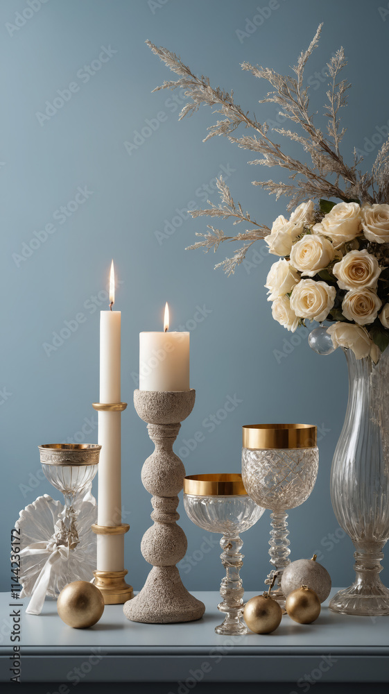 christmas still life with candles