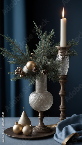Obraz na płótnie christmas candle and decorations w salonie