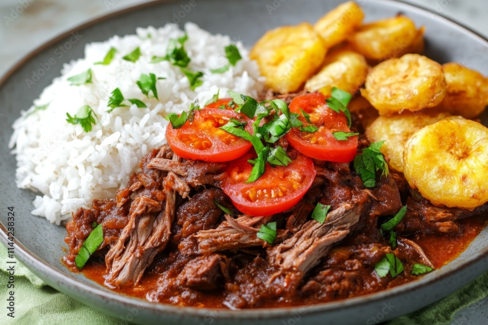 Savory Beef Stew with Rice and Plantains Savory Beef Stew with Rice and Plantains