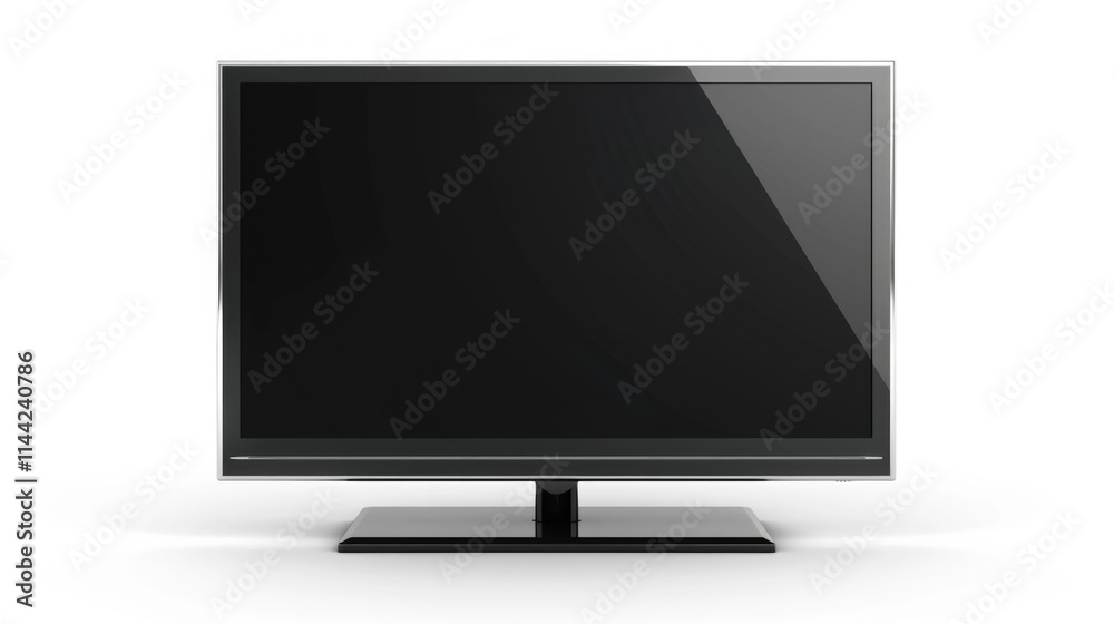 Isolated Flat Screen. High Definition 4K TV Monitor on White Background Isolated Flat Screen. High Definition 4K TV Monitor on White Background