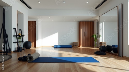 Maximize Simplicity and Brightness with a Minimalist Home Gym and Natural Light
