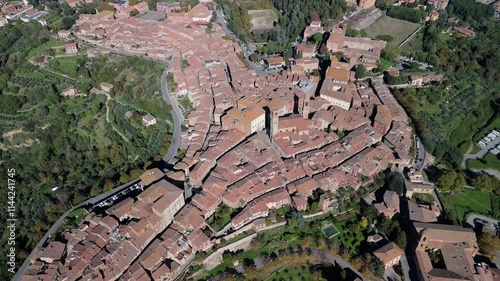 medieval village of Citta della Pieve in Umbria taken from above