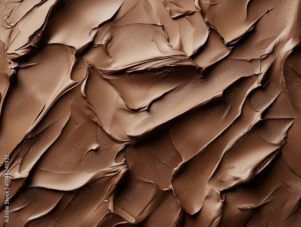 Obraz premium Demonstrating color of the year 2025. Mocha mousse color swatch. Cosmetic smears 