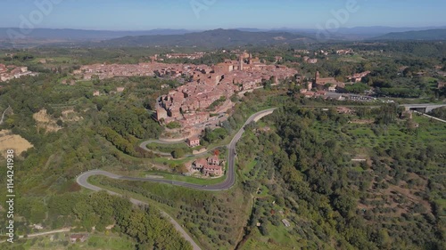 medieval village of Citta della Pieve in Umbria taken from above