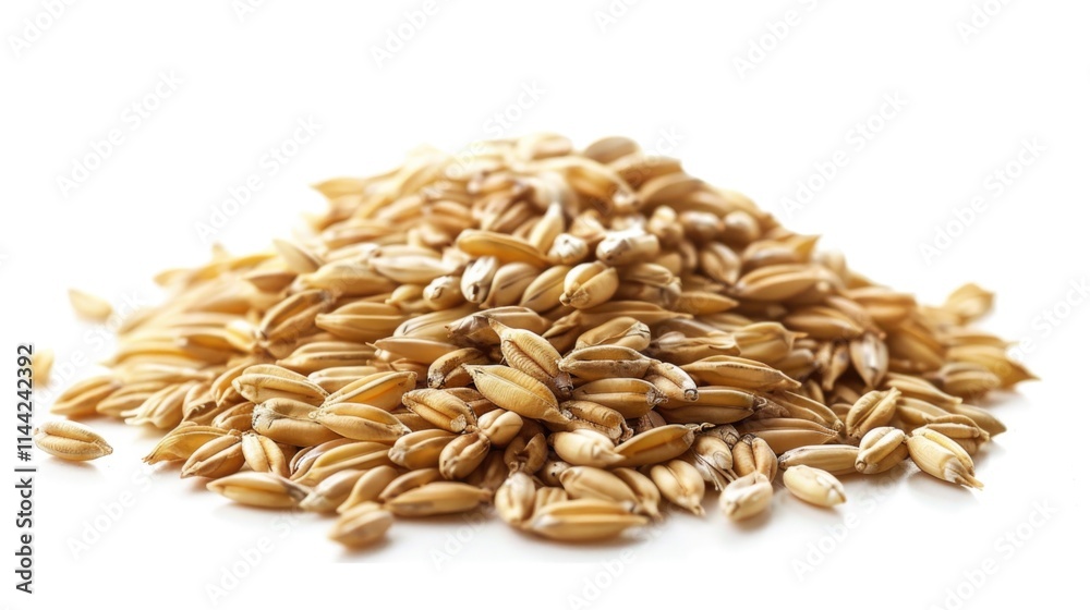 Malt Barley. Pile of Barley Seeds on White Background for Agriculture and Food Concepts Malt Barley. Pile of Barley Seeds on White Background for Agriculture and Food Concepts