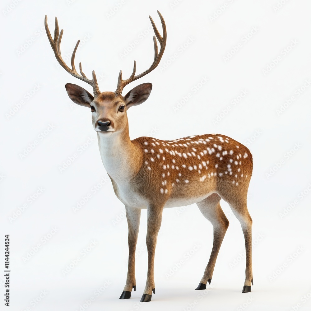 3D Deer Isolated and White Background 3D Deer Isolated and White Background