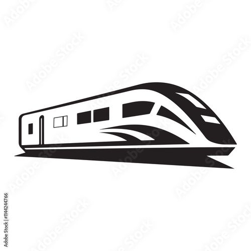 High-speed train icon, logo, vector illustration