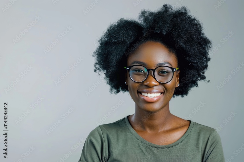 Happy African American woman journalist enjoys day off. Happy African American woman journalist enjoys day off.