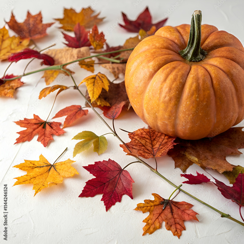 autumn leaves and pumpkins autumn leaves and pumpkins