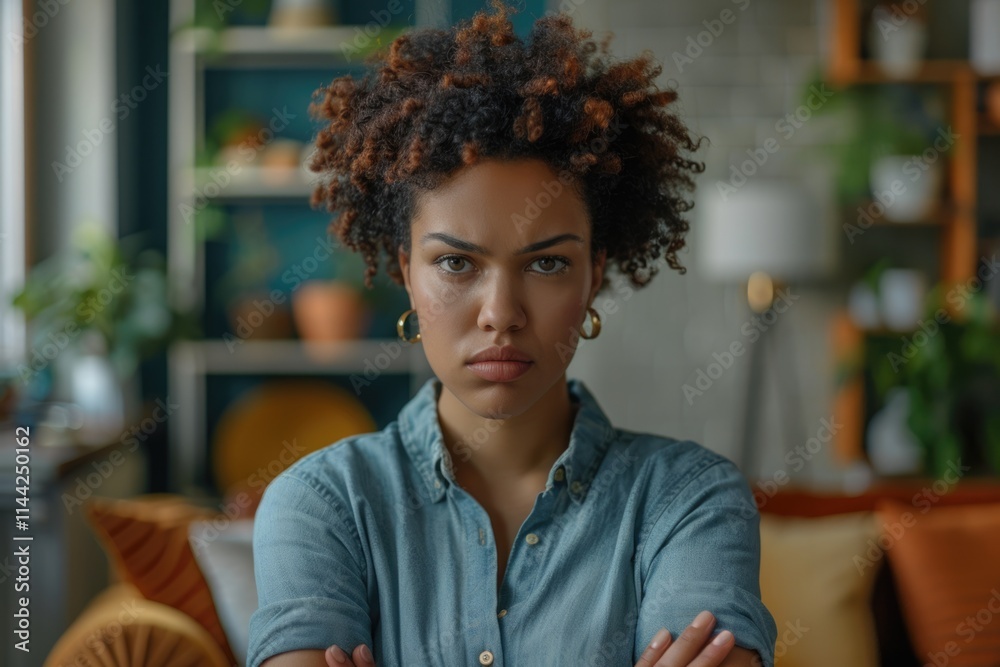 Young woman distrusts unfaithful boyfriend looks sternly at camera. Young woman distrusts unfaithful boyfriend looks sternly at camera.