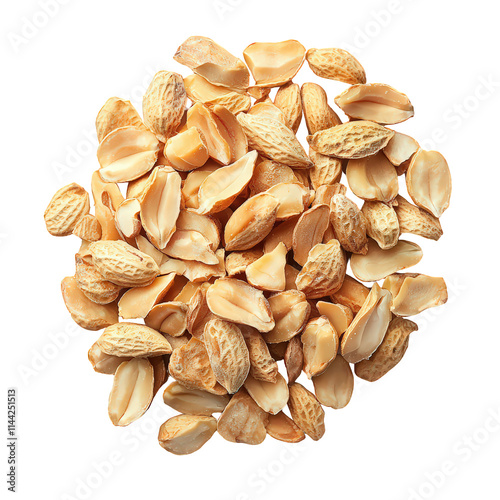 Dried Peanuts in Peel Isolated on Transparent Background photo