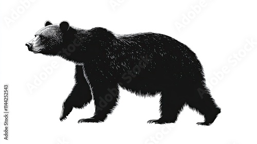 Bear Silhouette: A strong bear silhouette, ideal for wilderness, nature, or wildlife-themed projects, symbolizing power, courage, and the beauty of the animal kingdom. 