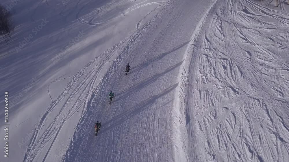 Drone Fat bike sur neige