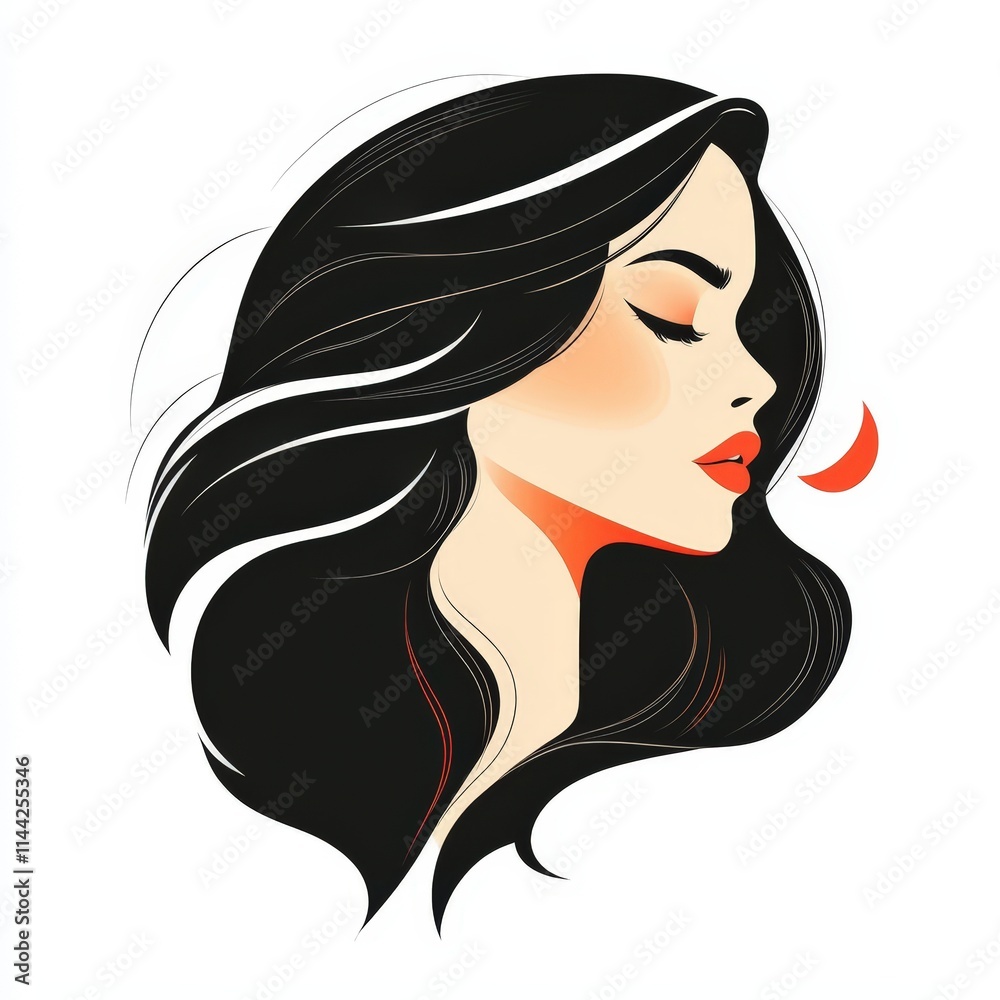 Design of female icon logo illustration isolated on white background Design of female icon logo illustration isolated on white background