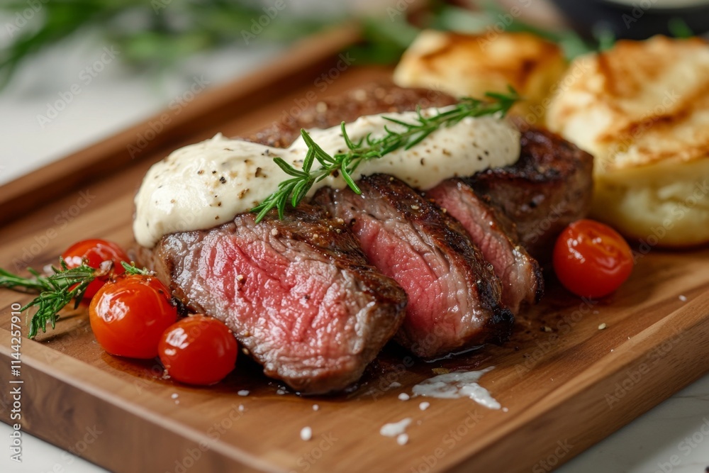 Sizzling Steak with Creamy Rosemary Sauce Sizzling Steak with Creamy Rosemary Sauce